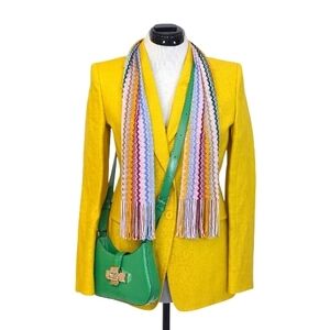 Missoni Women's Vibrant Zigzag Scarf in Pink, Yellow, Green and Blue NWT